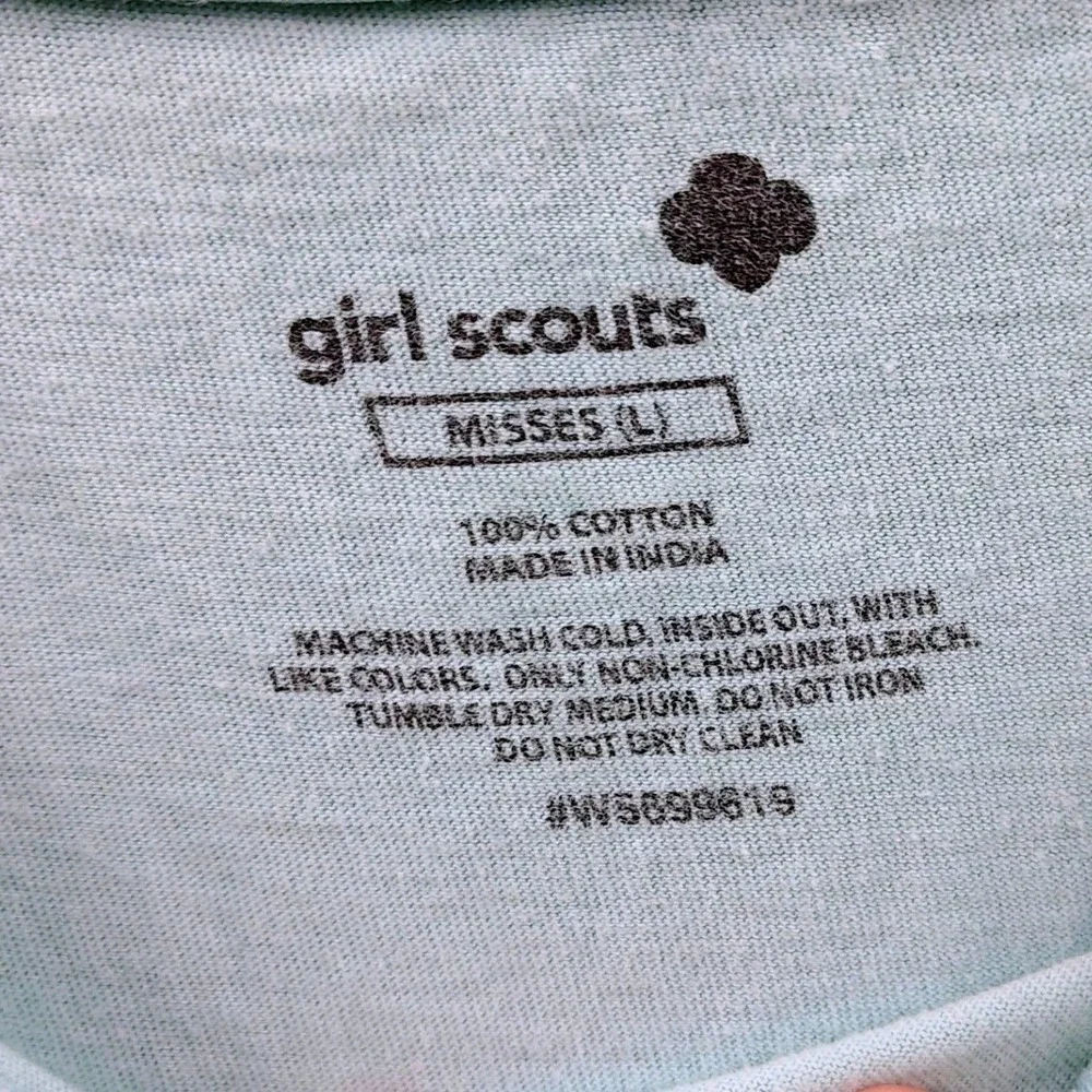 Girl Scouts Explore Earth Daisy Graphic T-Shirt Mint Green Kids Misses Large L‎